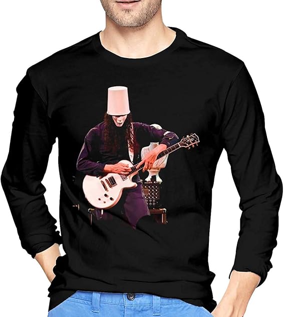Buckethead Mans Long Sleeve T Shirt Casual Round Neck Long Sleeve