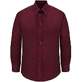 Lilax Boys' Button Down Shirt Solid Long Sleeve Dress Shirt