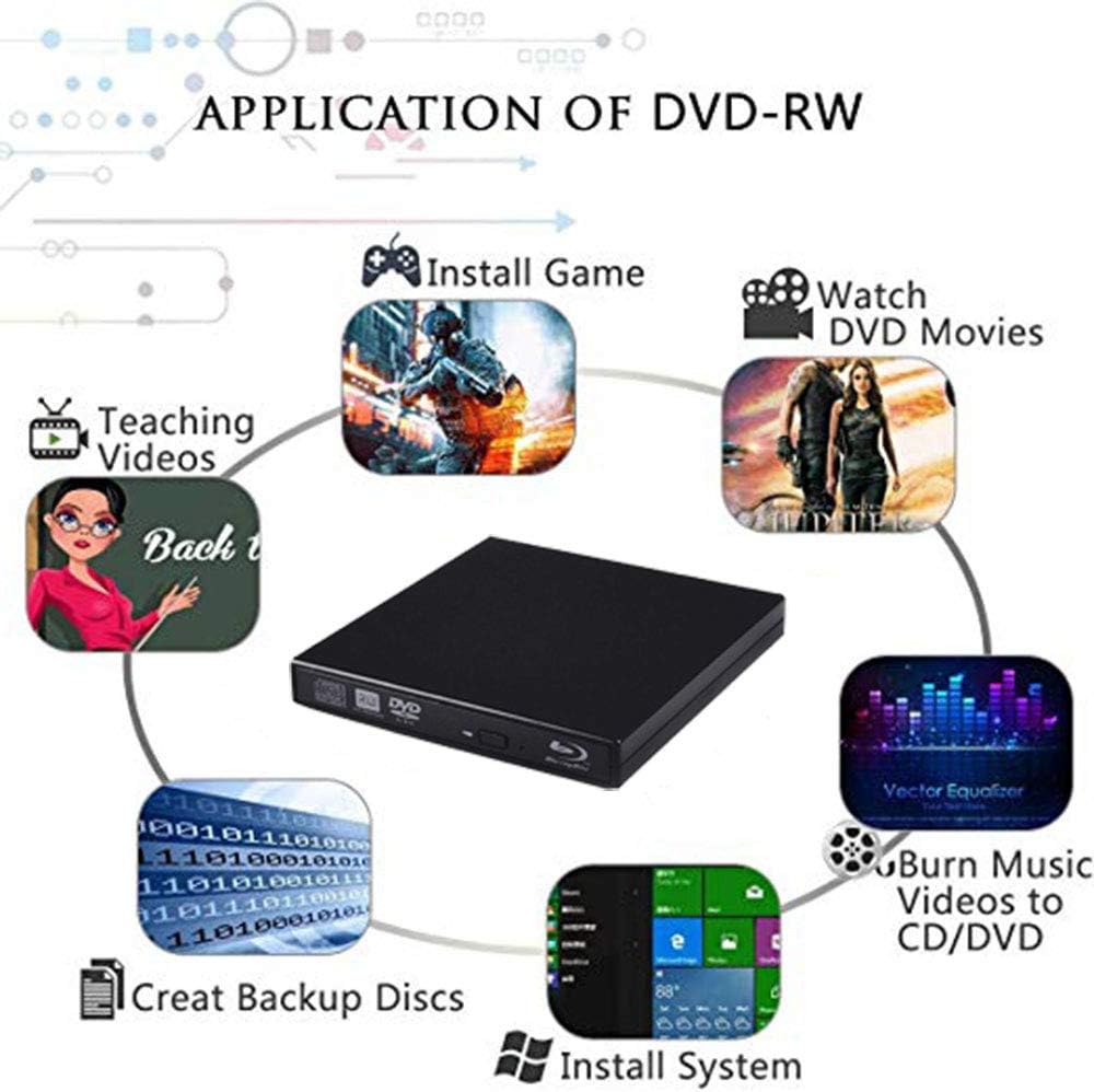 Amazon Com Reproductor De Blu Ray Externo Usb Dvd Rw Para Laptop Computers Accessories