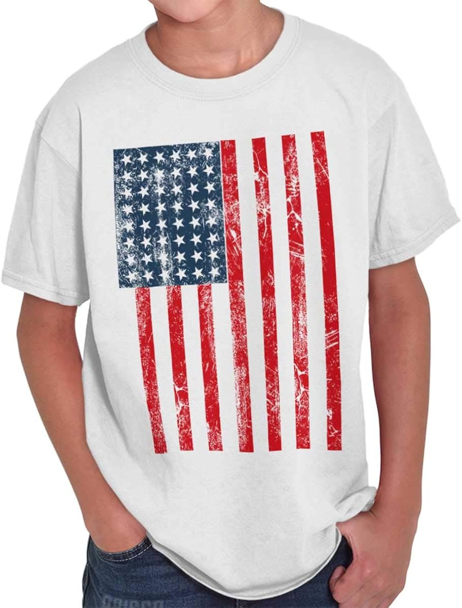 Amazon.com: USA American Flag Distressed Vintage Crewneck T Shirts Boy