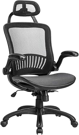 Ergonomic Rolling Swivel Mesh Chair With Lumbar Support And Headrest