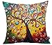 Jinbeile 18x18 Inch Oil painting Tree Cotton Linen Throw Pillow Cover Decorative Cushion Case Home Pillowcase