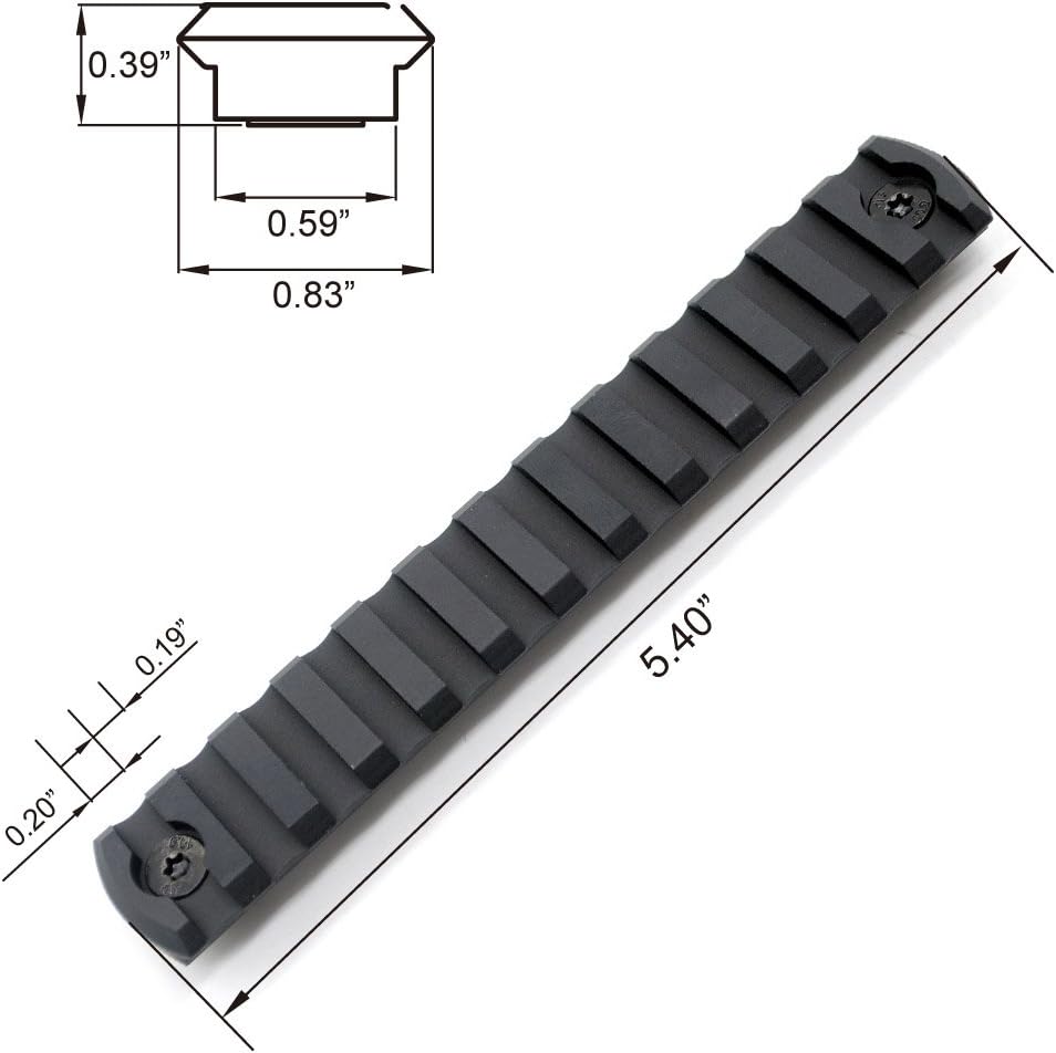13 Slot Picatinny Rail Section for Mlk Handguard Mount System, Black, 13 slots - Image 4
