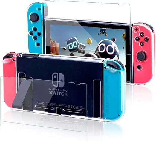 Amazon Co Jp Rofesi Nintendo Switch用カバー 分離したの透明なケース 超薄型 任天堂スイッチケース 対応ドックとjoy Con コントローラー 指紋防止 キズ防止 衝撃吸収 耐衝撃超薄型クリアソフト保護ケース 3個保護フィルム ゲーム