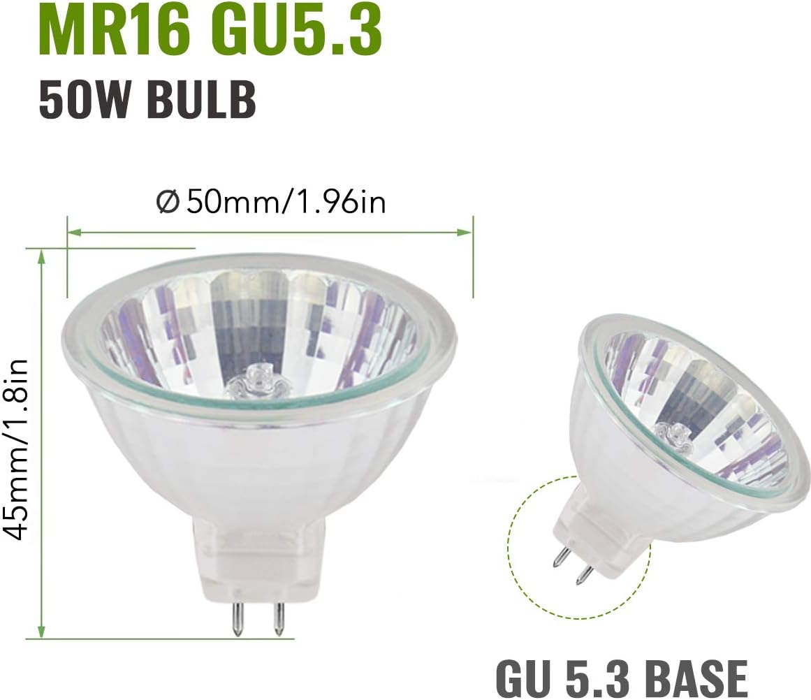 Ampoule GU 5.3 Halogene 12V 50W MR16 blanc chaud 2700K Dimmable