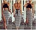 Bamgool Women Bralet Cami Crop Top Two Piece Set Split Skirt Casual Dress, Black, Small