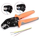 IWISS Crimping Tools for Dupont Professional Pin Compression Ratcheting Modular Insulated Terminal Crimper Pin 2.54mm 3.96mm 28-18AWG 0.5-1.0mm2 with Wire-electrode Cutting Die