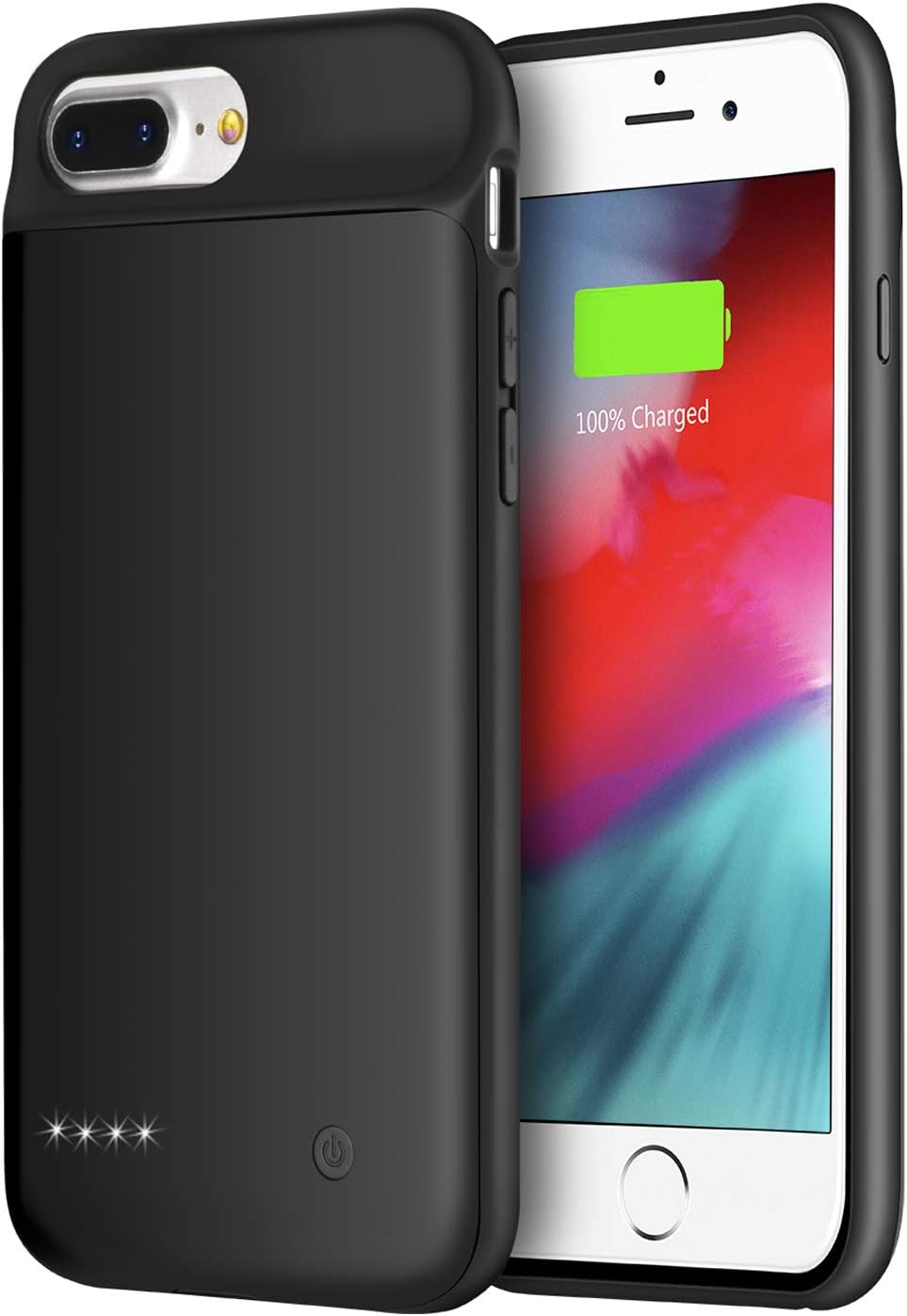 Wixann Battery Case for iPhone 8 Plus/7 Plus/6 Plus/6s Plus, 4000mAh Slim Portable Charger Case Protective Rechargeable Battery Pack Charging Case for iPhone 8/7/6/6s Plus