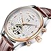 Derieter Automatic Mechanical Skeleton Imitate Tourbillon Watch Men Rose Gold Mechanical Wrist Watches