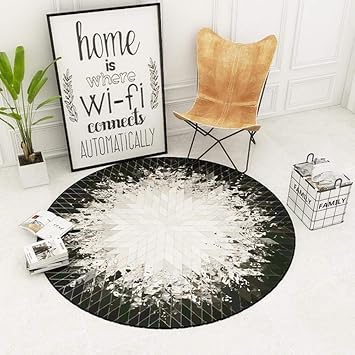 Alfombra redonda LiLi Alfombra rosa roja impresa en 3D Alfombra