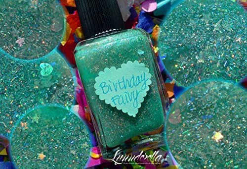 Lynnderella Teal Green Holographic Glitter Nail Polish—Birthday Fairy