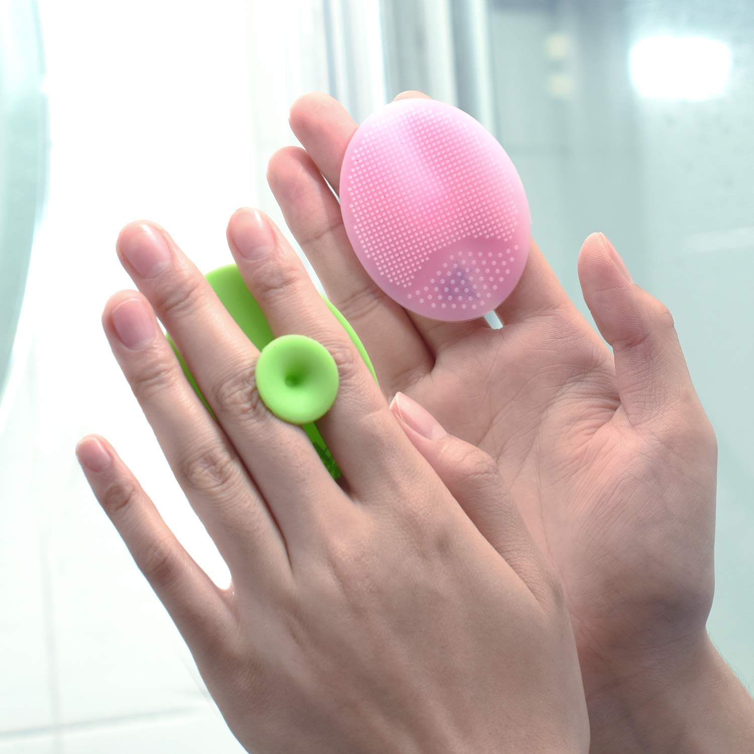 Face Scrubbers Exfoliating Facial Cleansing Brush-Soft Silicone Bristle-Remove Dead Skin Toxins-Improves Lymphatic Functions Exfoliates Stimulates Blood Circulation for Sensitive/Delicate/Dry Skin: Beauty