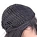 HAIRWAY Black Long Straight Wig for Women 14 Inch 50% Human Hair Wigs with Bangs for Daily Party Use