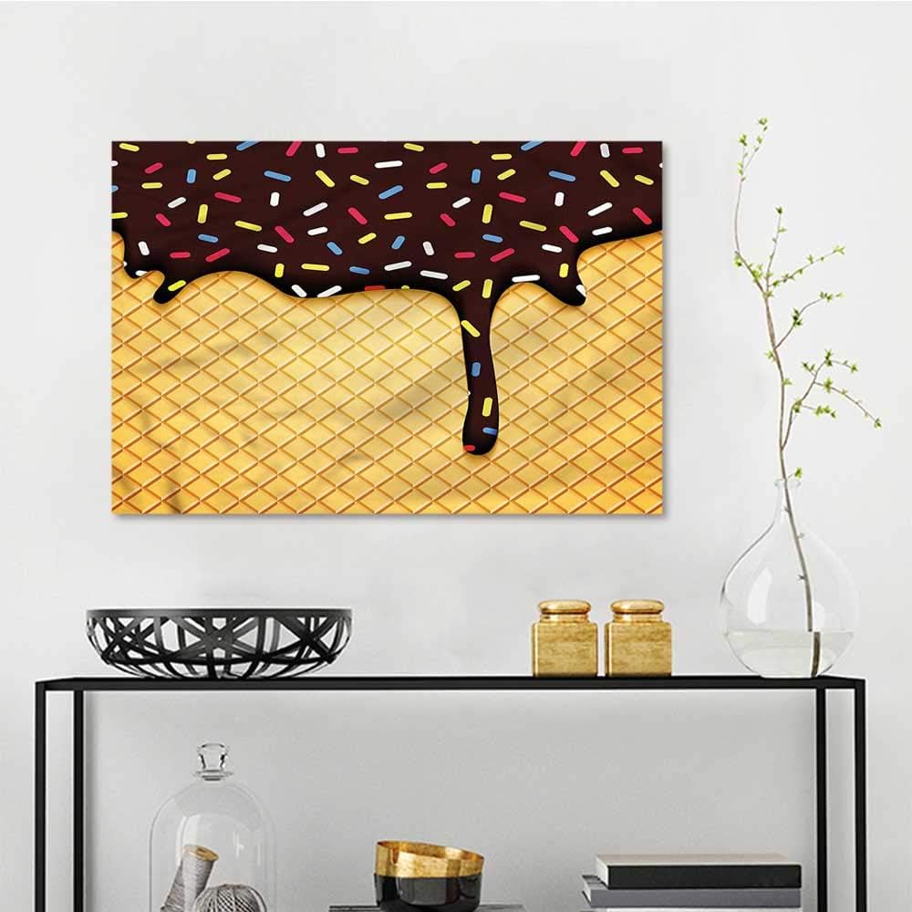 one1love Ice Cream Printing Oil Painting Choco Waffle A for Your Relatives and Friends W35 xL23