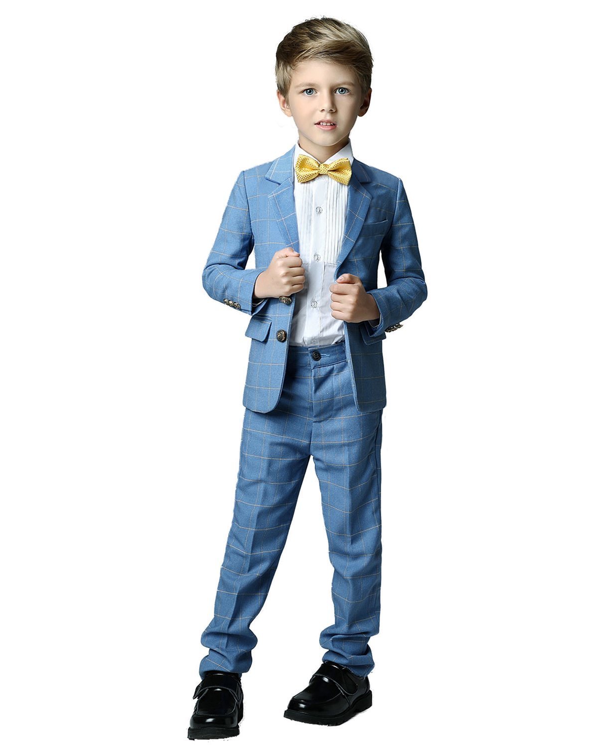 Yanlu Boys Formal Suits Silm Fit Dresswear Boy Suit with Blazer Pants Shirt and Bow Tie