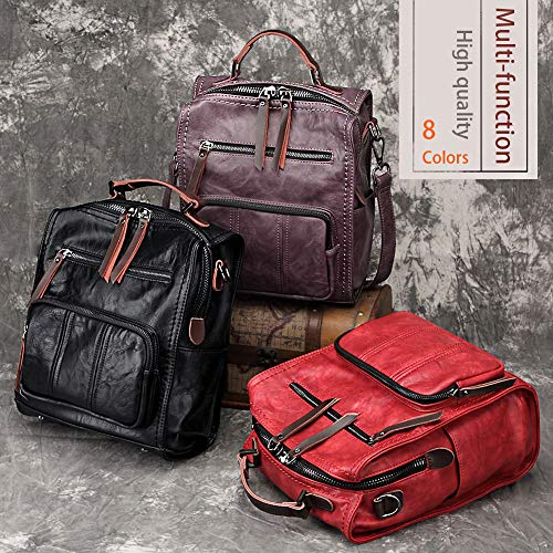 amazon simyeer women's pu leather backpack WYFJNX Small Purse for Women Ladies Brown WYFJNX PU Leather Small Backpack