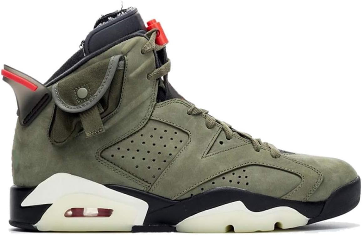 Travis Scott x Air 6s Cactus Jack Medium Olive Suede 6 Basketball Shoes CN1084