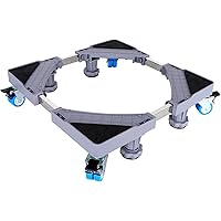 Mini Fridge Stand Multi-Functional Washing Machine Dolly with 4 Dual-Locking Wheels 4 Feet Adjustable Movable Base…