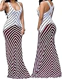 shekiss Women Sleeveless Sexy Maxi Stretch Bodycon Party Bandage Club Dresses, Burgundy,XX-Large