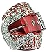 Womens Rhinestone Belts - Western Cowgirl Belt with Bling Buckles by Belle Donne - Red