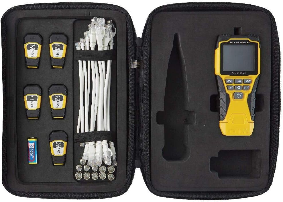 Cable Tester, Scout Pro 3 with Test-n-Map Remote, Includes Remotes #2 - #6, Tests Voice, Data and Video Cable, Klein Tools VDV501-853