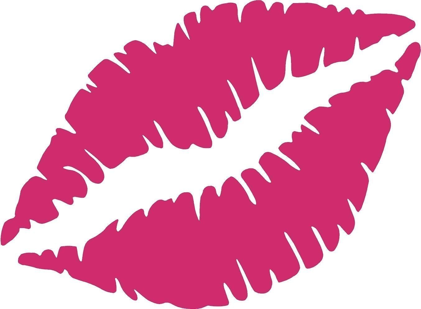 KISS LIPS Sexy Mouth Lady Lips 3.5" (color: HOT PINK) DIE-CUT Vinyl Decal Window Sticker for Cars, Trucks, Windows, Walls, Laptops, and other stuff.