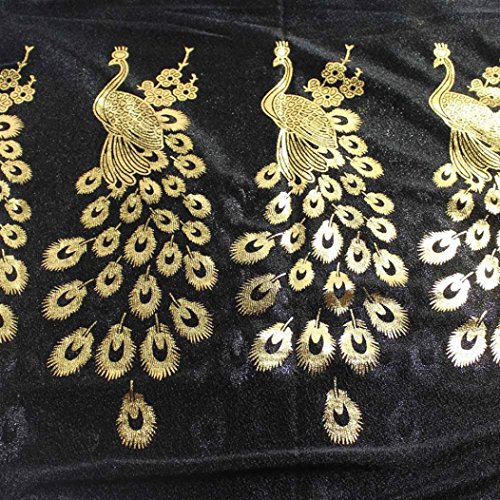 Bolayu Sexy Women Lady Multi-color Peacock Flower Scarf Long Soft Wrap Shawl Stole Pashmina Shawl (Black)