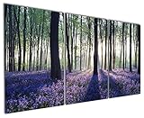 Gardenia Art - Purple Flowers between Woods Canvas Prints Modern Wall Art Paintings Flower Sea Lavender Scenery Artwork for Room Decoration,16X24 inch,Stretched and Framed ¡­