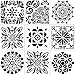 Mandala Stencil Set of 9 (6x6 inch) Painting Stencil, Laser Cut Painting Template for DIY Decor, Painting on Wood, Airbrush, Rocks and Walls Art (Mandala Stencil)