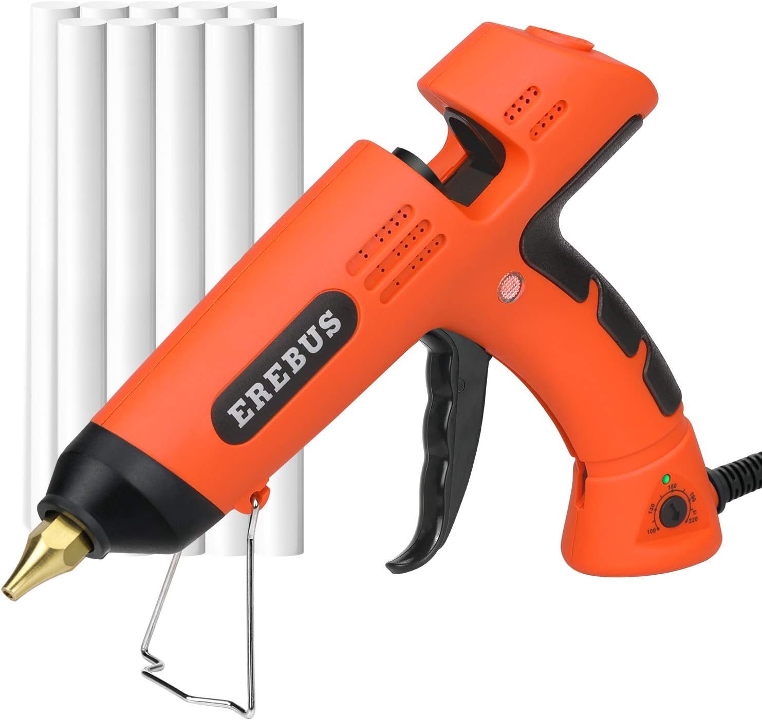EREBUS Hot Melt Glue Gun w/ 10pcs Glue Sticks (SD-1101): Home Improvement