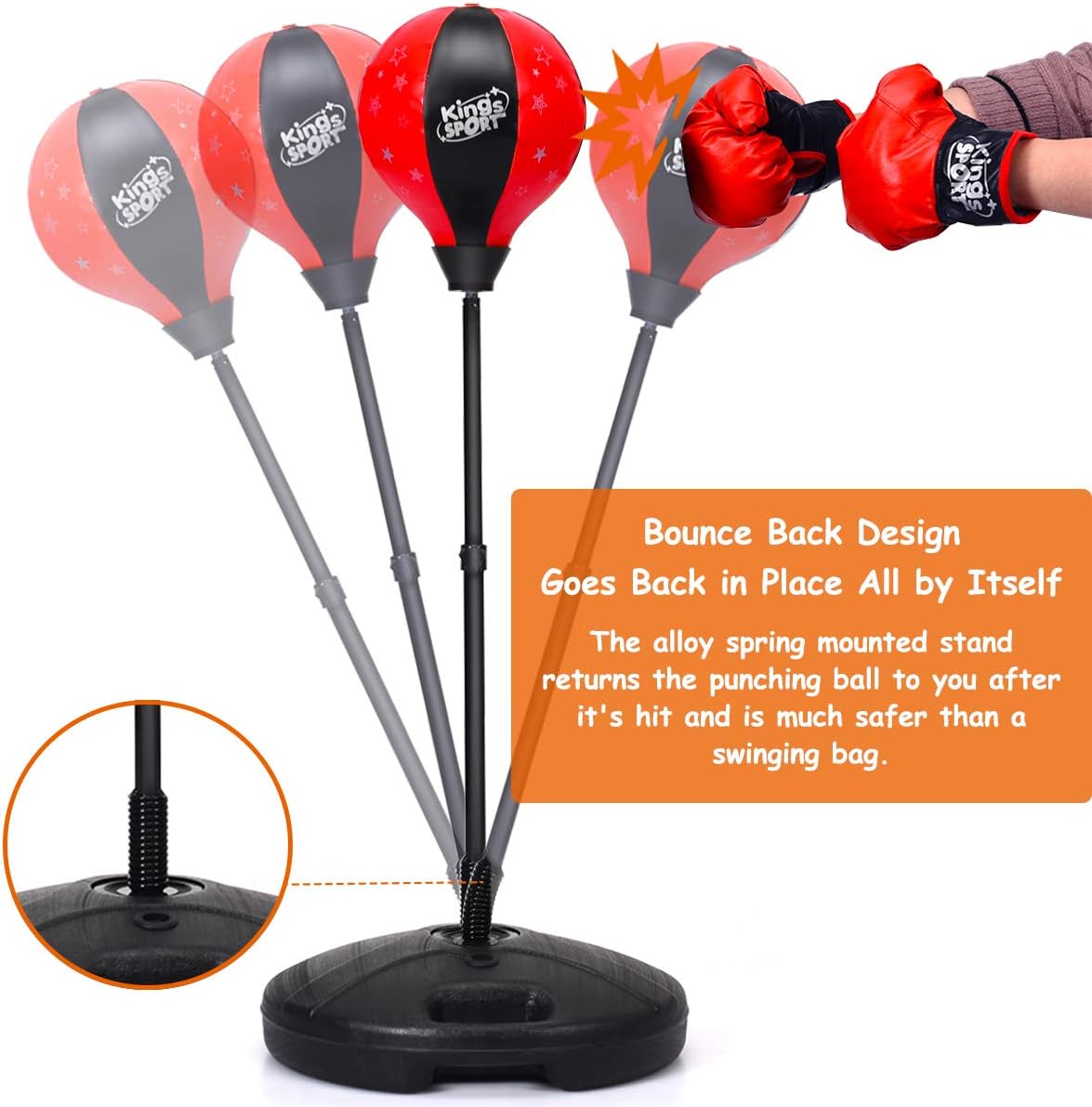 Costzon Kids Boxing Set, Height Adjustable Punching Ball Stand, Hand Pump, Boxing Gloves for Children Boys & Girls, Punching Bag Freestanding Set (Kids) : Sports & Outdoors