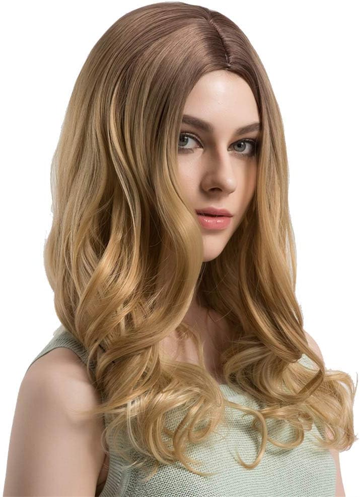 Golden Chemical Fiber Wig Temperament Big Wave Long Curly Hair