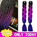 HVAXING 24 inch Ombre Jumbo Braiding Hair Extensions 2Pcs/Lot 100g/pcs High Temperature Kanekalon Fiber Crochet Twist Braids (Black-Purple-Light blue)