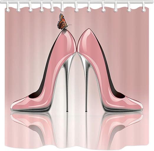 Amazon Com Kotom Lady Decor Shower Curtain Fashion Pink High