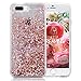 iPhone 7 Plus Glitter Case, NOKEA Hard Rubber Flowing Liquid Floating Luxury Bling Glitter Sparkle Flexible Protective Shell Bumper Case Cover for iPhone 7 Plus 5.5inch (Rose Gold#6)