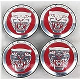 JXHDKJ 4pcs W005-R 58mm Car Styling Accessories Emblem Badge Sticker Wheel Hub Caps Centre Cover Red for Jaguar XF XJ XJS XK S-Type X-Type