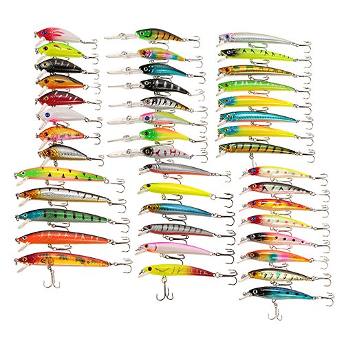 Lixada 43pcs Leurres De Pêche Kit Artificielle Appâts Kit Pêche Accessoires