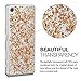 kwmobile Crystal TPU Silicone Case for > Sony Xperia X < in rose gold transparent Design flakes