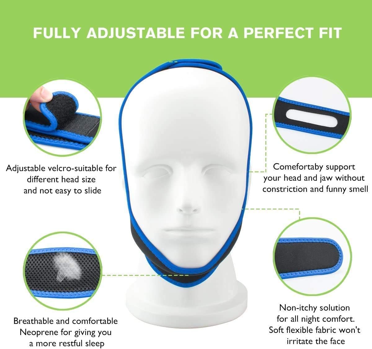 Anti Snoring Chin Straps,Ajustable Stop Snoring Solution Snore Reduction Sleep Aids,Anti Snoring Devices Snore Stopper Chin Straps for Men Women Snoring Sleeping Mouth Breather: Health & Personal Care