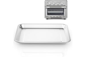 SettleDown Stainless Steel Baking Tray Pan Compatible with Cuisinart Toaster Oven Tray,Suitable for Cuisinart Air Fryer TOA-060 and TOA-065 (For TOA-60/65), Silver