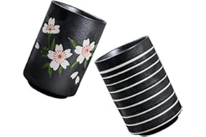 NAMOARLY 2Pcs Japanese Style Ceramic Tea Cups Vintage Rough Pottery Mugs 300ml Heat Resistant Set for Tea Ceremony and Daily 