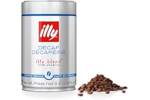 illy Decaf Whole Bean Coffee, Classic Medium Roast Gourmet Blend, 100% Arabica Coffee, 8.8 Ounce (Pack of 1)