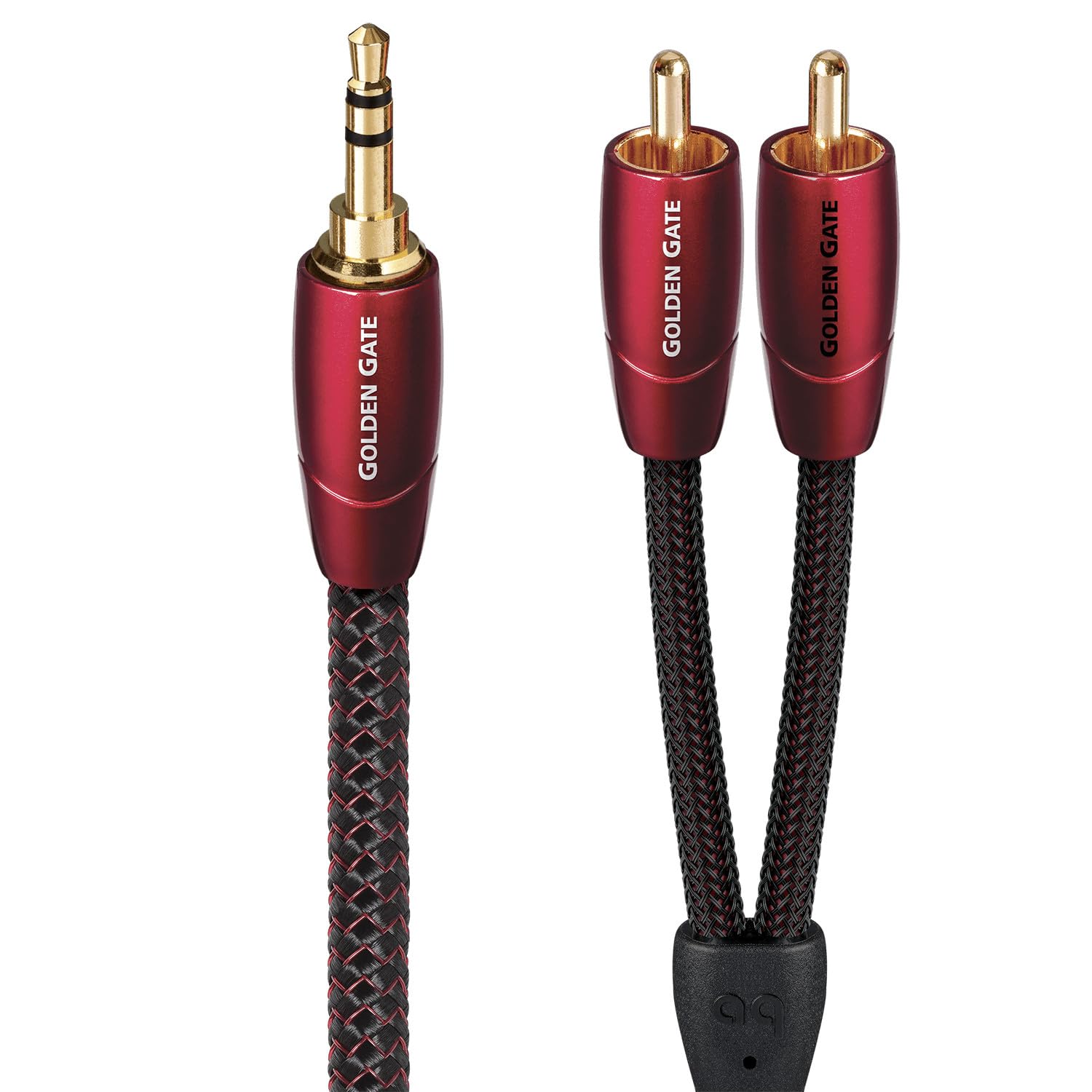 AudioQuest 1.5m Golden Gate 3.5mm - 2xRCA Audio Cable - Black - Compatible with Music Player, Amplifier, Headphone