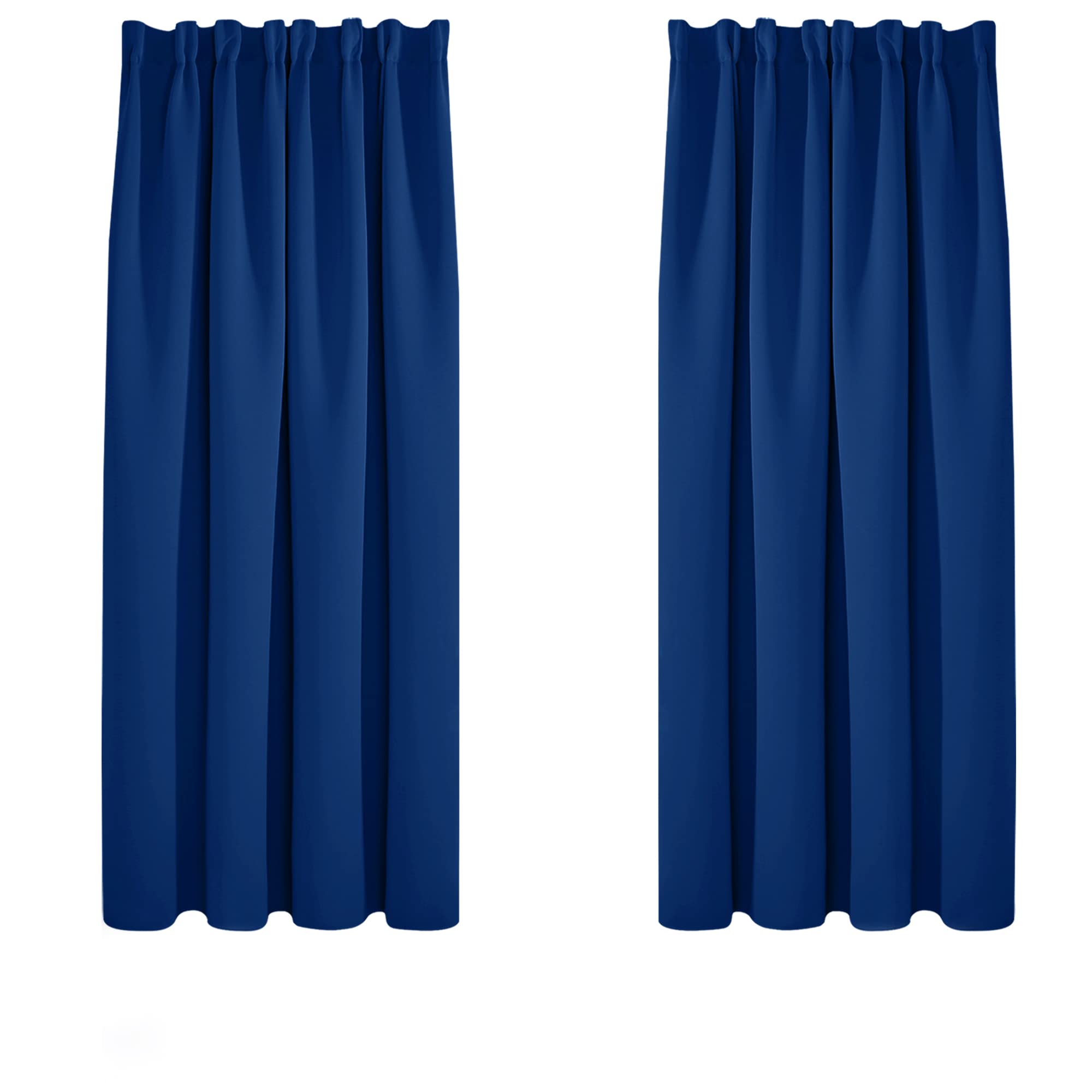 Deconovo Bedroom Curtains Super Soft Thermal Insulated Energy Saving Blackout Curtains Pencil Pleat Window Treatment for Boys 52x54 Inch Blue 2 Panels