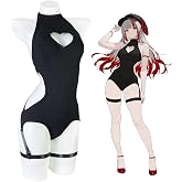 KORURACLUB Black Corset Bodysuit Cosplay Lingerie | Women's Black Lingerie，Corset Lingerie，Halter Neck Bodysuit，Backless Bodysuit，Exotic Costumes，Goth Lingerie，Heart Cutout