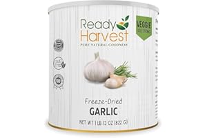 Ready Harvest Freeze-Dried Garlic for Camping Food | Camper Must-Haves Camping Essentials | Hurricane Preparedness Items as Survival Food | Pantry Staples | #10 Can | 25-Year Shelf Life | 1 can