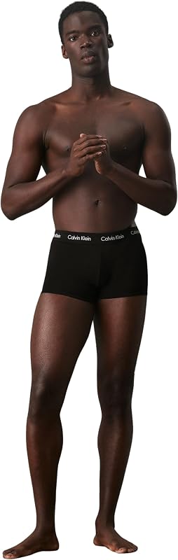 Uomo Pantaloncini Boxer Vita Bassa Confezione da 3 Intimo, Nero (Black W Black WB), M — foto 6 di 6