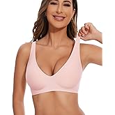 Vinfact Deep V Mesh Bras for Women No Underwire Buttery Soft Wireless Bras Lightly Support Seamless Bralettes