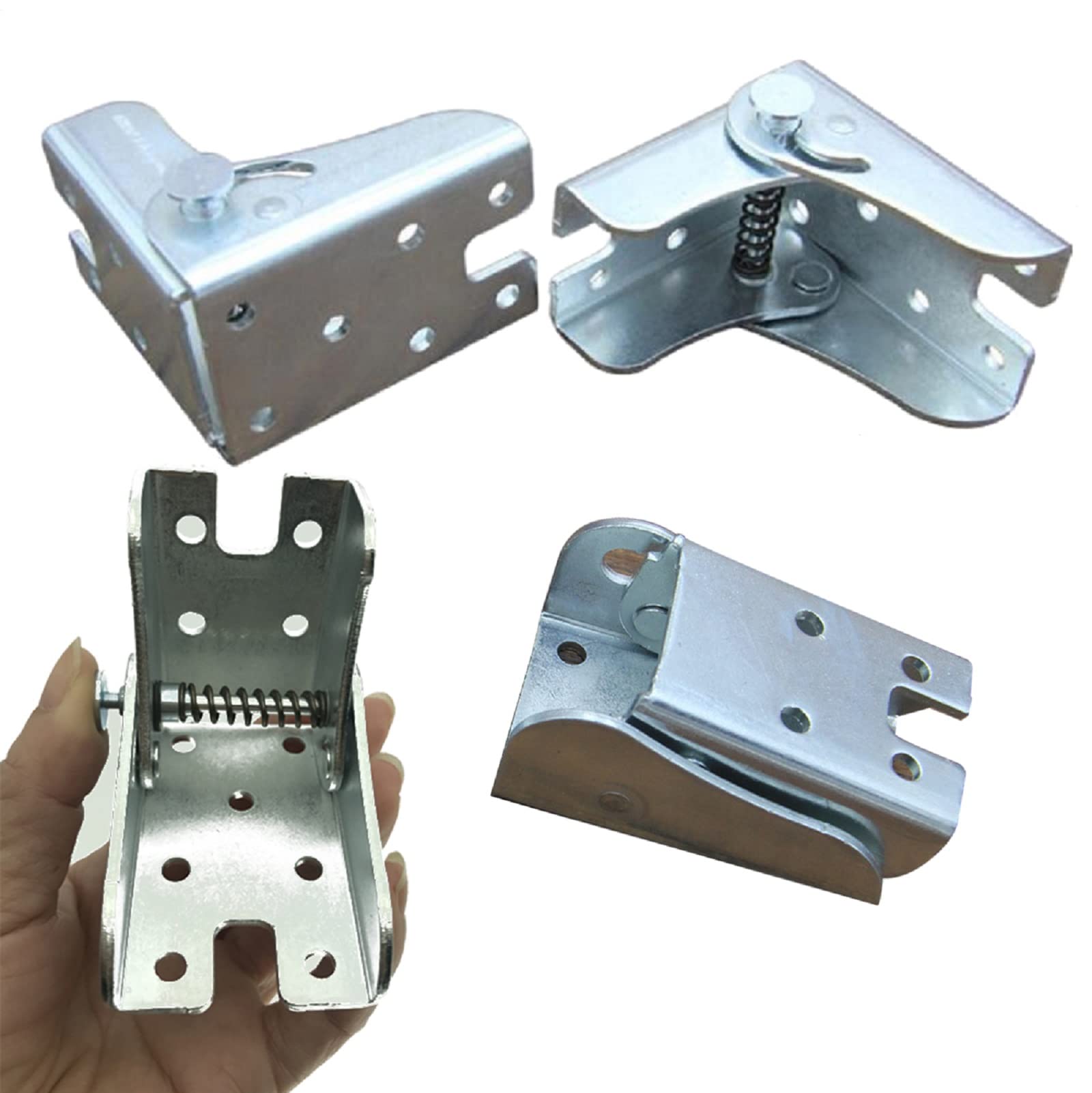 KAFENDA Folding Table Leg Hinges, Foldable Table Legs 90° Locking Extension self-Locking Hinges for Folding worktops and Kitchen Folding Tables (4 Silver) — image 1