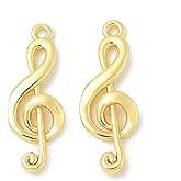 KitBeads 20Pcs Music Note Charms Brass Musical Symbol 18K Gold Plated Music Charms for Jewelry Making Necklaces Bracelets Earrings Crafts